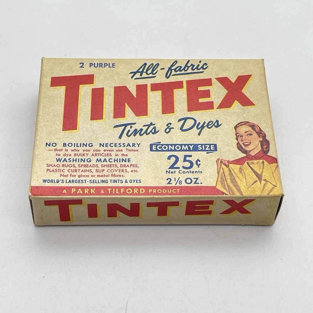 Vintage 1940s Tintex All Fabric Dye 2 Purple Economy‎ Size NOS Unopened